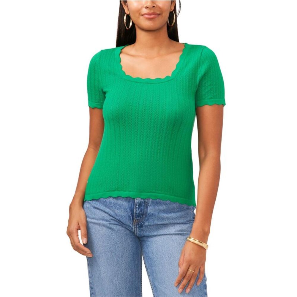 SAM AND JESS Womens Pointelle Knit Sweater, NWT
